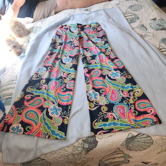 LOLLY WOLLY DOODLE EUC WOMEN'S SIZE SM PALAZZO MULTICOLOR MAGIC PANTS - Picture 1 of 5